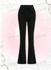 Solid Knot Flare Leg Sweatpants